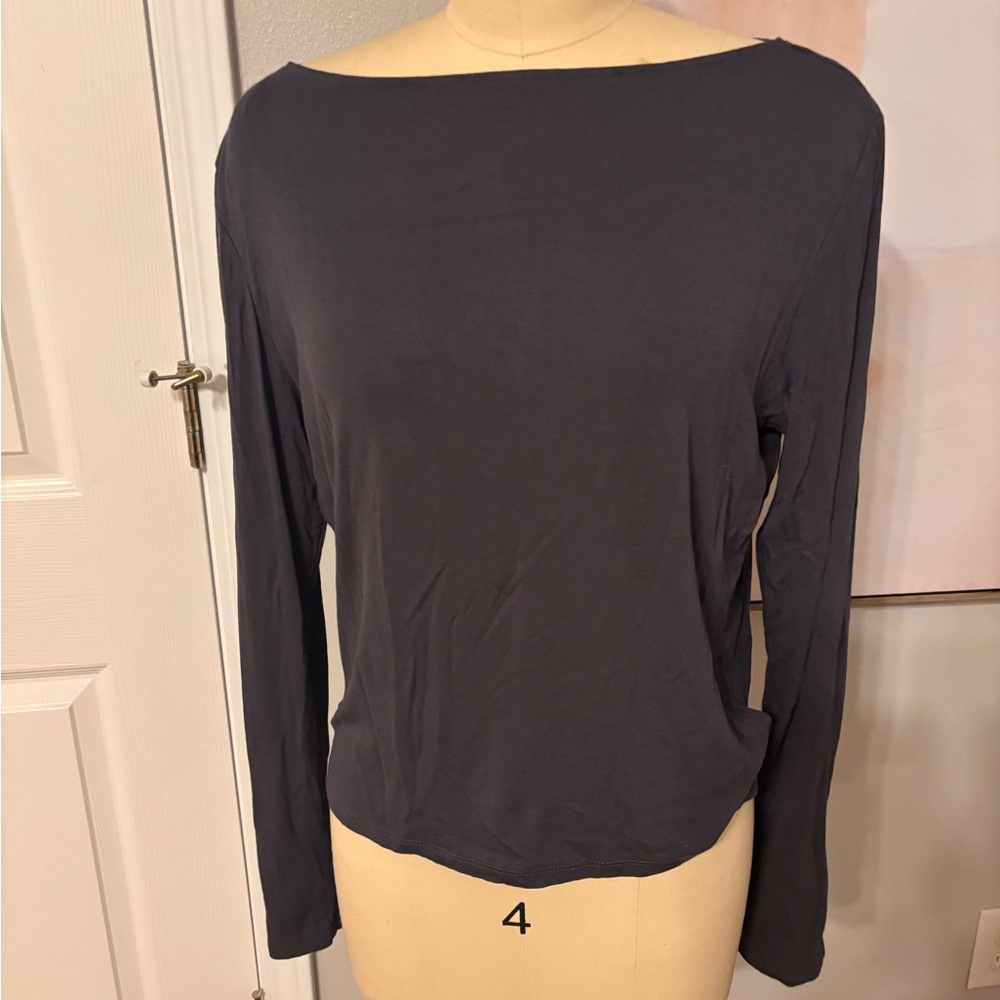 Divided Charcoal Long Sleeve Top